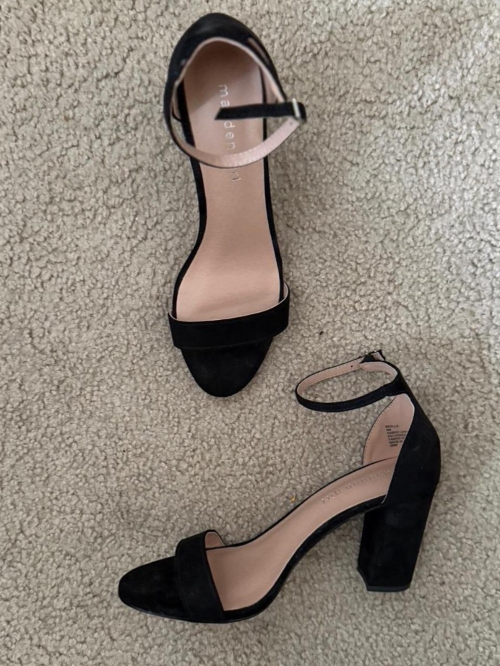 Madden Girl Black Faux Suede Block Heels